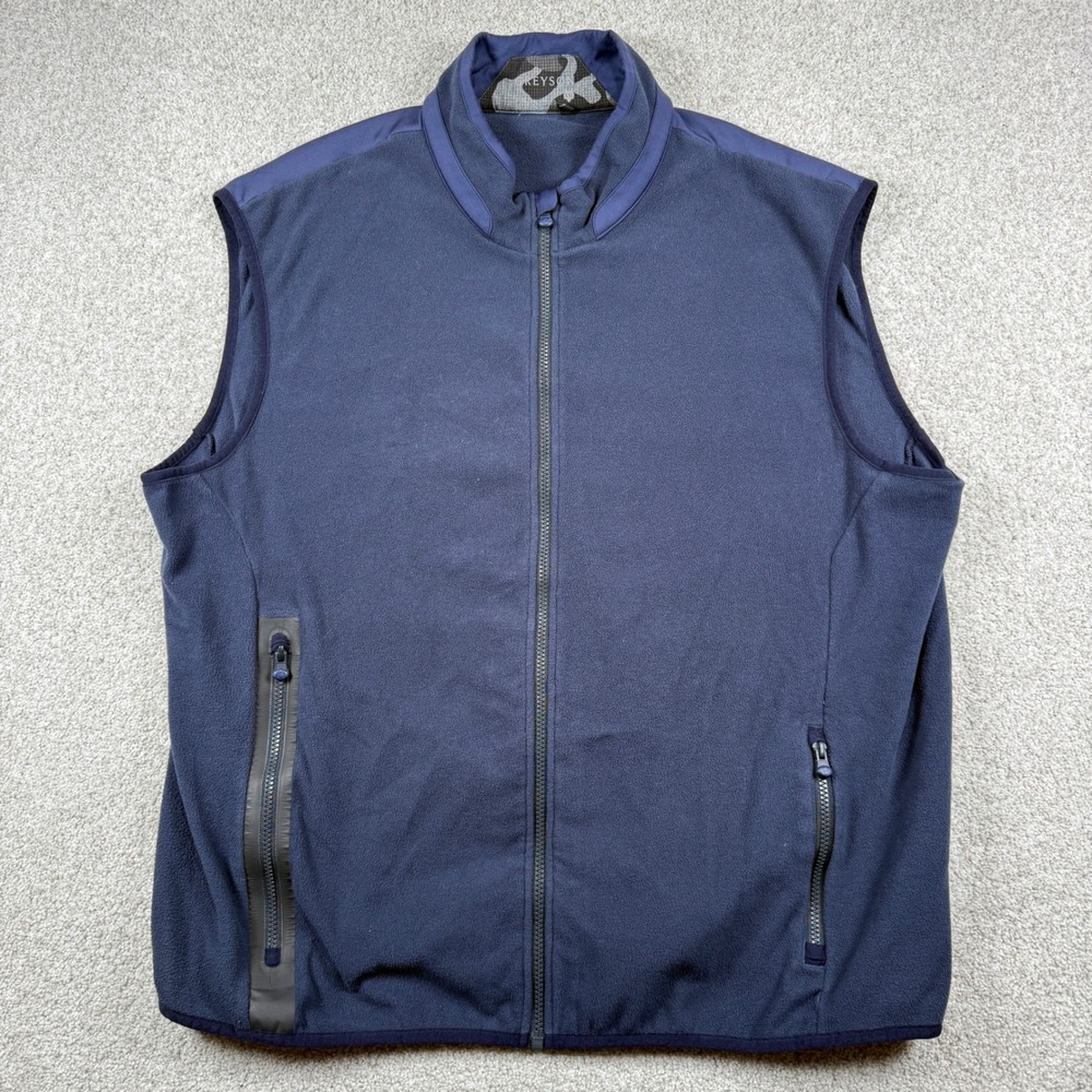 Greyson Fleece Vest Mens XXL Navy Blue Primaloft Full Zip Golf Layering